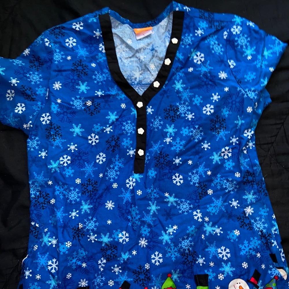 Christmas scrub top